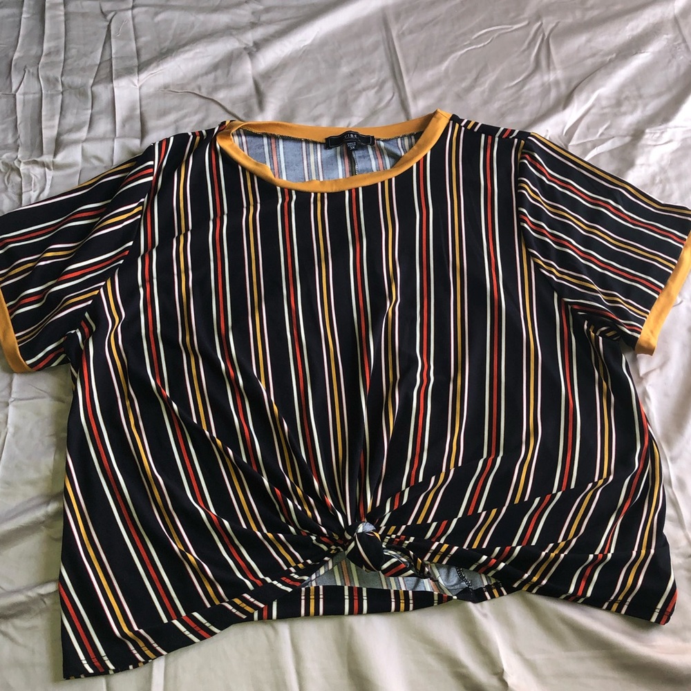 Stripe cinched detail top